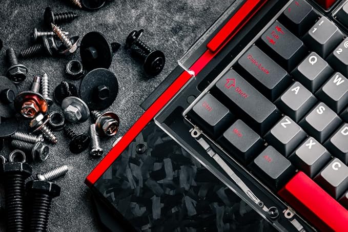 Black Diamond RT Hall Effect Magnetic Gaming Keyboard 75% 0.04mm Accuracy 8k Polling Rate 0.25ms Latency Leaf Spring Mount Mechanical Feel Custom Fixed-Wall Magnetic Switch Shadow Crimson