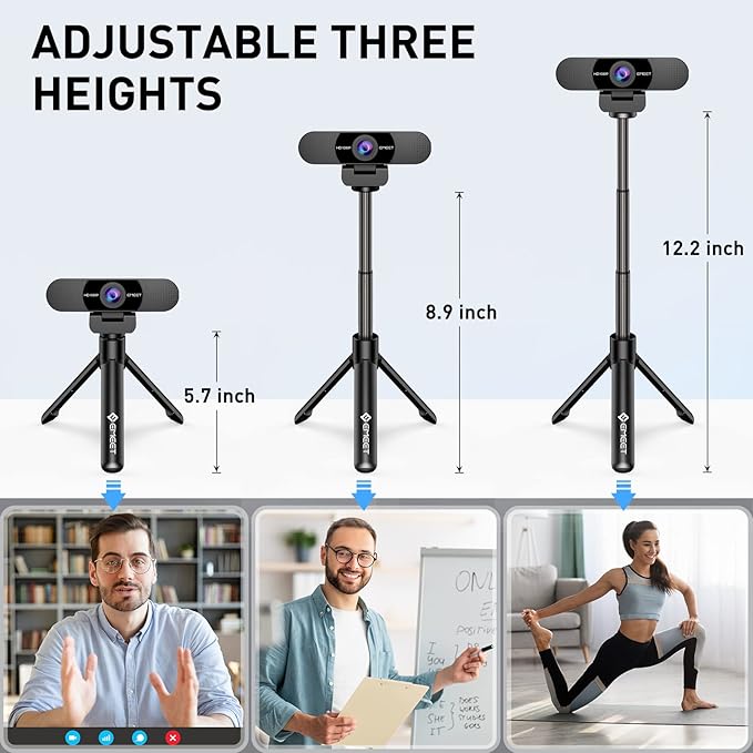 EMEET Conference Speaker and Microphone Luna Black &amp C960Kit Webcam with Tripod