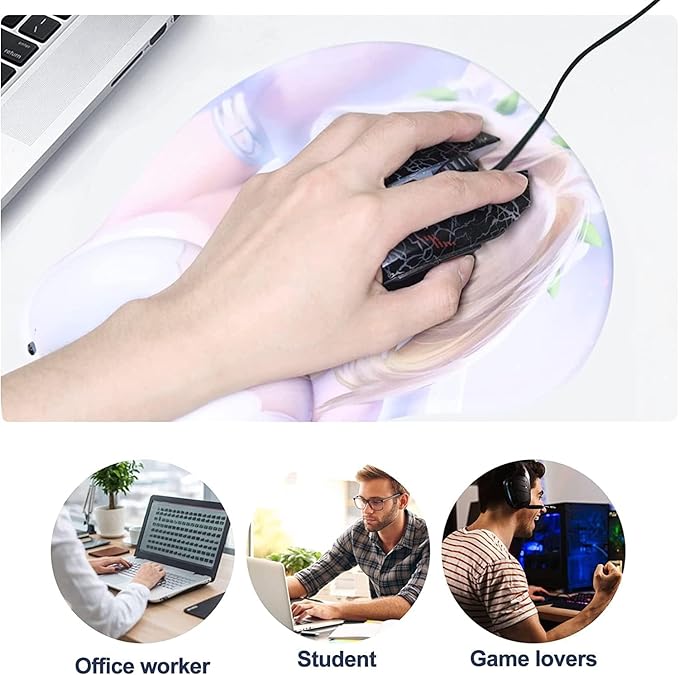 Nsipan Custom Mouse Pad with Wrist Rest Personalized Wrist Support Memory Foam Mat Mouse Mat with Photo Text Slip-Resistance Silicone