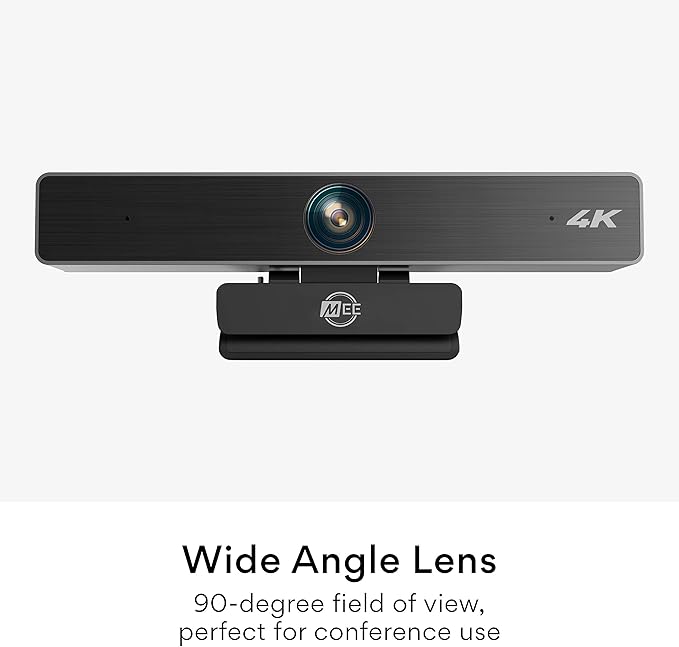MEE Audio C11Z 4K Ultra HD Webcam with ANC Microphones 4X Digital Zoom Low Light Correction Wide Angle Lens and Privacy Cover for Zoom Video Conferencing on Computer PC Mac Laptop Desktop
