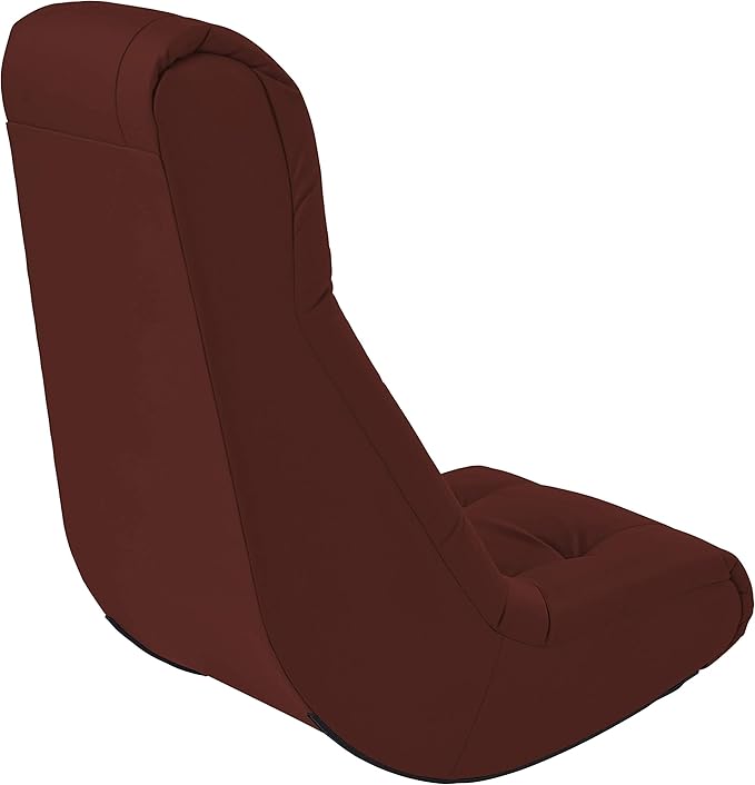 Factory Direct Partners Soft Tufted Floor Rocker - Cushioned Ground Chair for Kids Teens and Adults - Great for Reading Gaming Meditating TV - Burgundy 10488-BY
