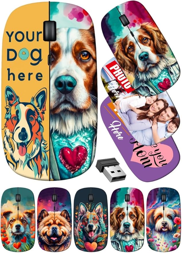 maizi Custom Wireless Mouse MacBook for Mac Laptop PC Chromebook Wireless Mice MacBook Image ID: 27410279 Colorful Flowers Over 2.4G Lightweight with USB Receiver Printed in USA