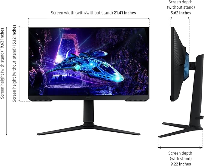 Samsung 24-Inch Odyssey G3 (G30D) Series FHD Gaming Monitor 1ms 180Hz AMD FreeSync Adjustable Stand Black Equalizer Virtual Aim Point Eye Saver Mode Flicker-Free LS24DG302ENXZA