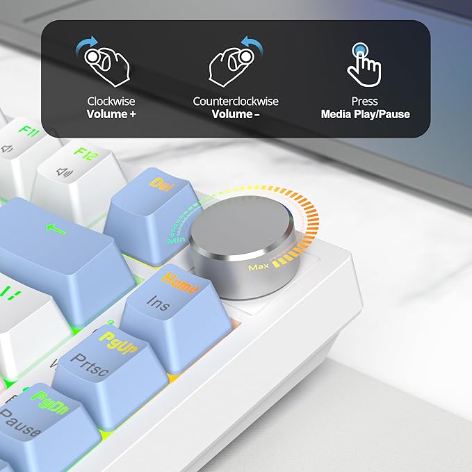 400PRO 75% Wireless Creamy Mechanical Keyboard Pink Gasket Hot Swappable RGB Gaming Keyboard Bluetooth/2.4GHz/USB-C Cute Key Board with Pre-lubed Cream Grey Switches (82 Pink White)