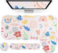Petmolico Wrist Rest Set with Computer Keyboard Desk PadMouse Wrist RestKeyboard Typing Wrist Pad and Cup CoastersErgonomic Design for Typing Pain Relief [Pink]