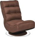 Giantex 360 Degree Swivel Gaming Chair 6 Position Adjustable Folding Floor Chair 300lb Spring Support Comfortable Padded Backrest Lazy Sofa Chair Game Rocker for Teens Adults (Coffee)