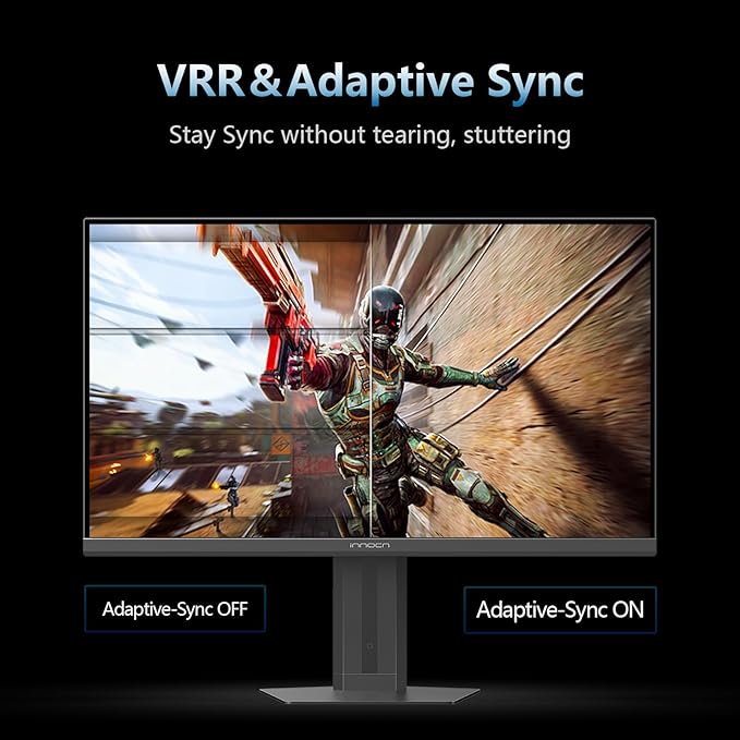 INNOCN 27 Gaming Monitor 2K QHD 2560 x 1440P 240Hz 320Hz 1ms IPS PC Computer Display HDMI 2.1 DP 1.4 HDR 400 Eyes Care Height/Pivot Adjustable VESA Mountable 27G2T