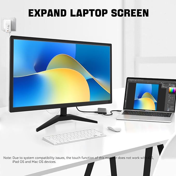 Touchscreen Monitor 22 Inch FHD 1920x1080P IPS PC Monitor 10-Point Touch Screen Computer Display with HDMI VGA USB Ports Built-in Speakers VESA Mountable