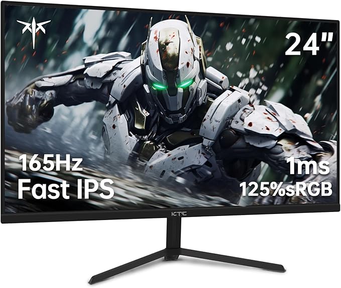 KTC 24 inch Monitor Fast IPS 1080p 144Hz 165Hz 1ms 125.25% sRGB HDR Borderless Gaming Monitor PC Monitor FreeSync Premium &amp G-Sync HDMI 2.0x2 DP1.4x2 Vesa Support Eye Care for Gamers