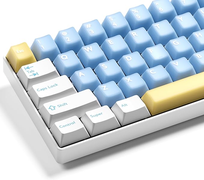 XVX Double Shot PBT Keycaps Set 216 Keys Cherry Profile Custom Keyboard Keycaps Jade Translucent Key caps Compatible with 61/64/68/84/87/100/104/108 ANSI and ISO Layout Mechanical Keyboard