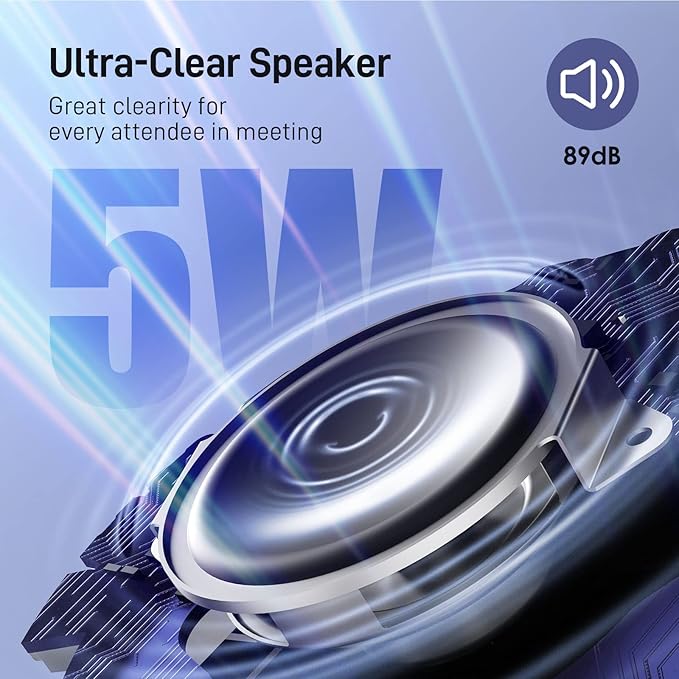 EMEET Conference Speaker and Microphone w/8+1 Mics 360° Voice Pickup Noise Reduce Bluetooth/USB/Dongle Speakerphone for 14 People w/Daisy Chain for 25 Compatible w/Leading Platforms 2025 Version