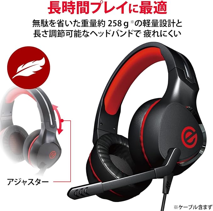 Elecom HS-G01BK PS5/PS4 Switch Lite Gaming Headset with Microphone Wired 0.14 inches (3.5 mm) Controller Included Lightweight Binaural Overhead 2.0 inches (50 mm) Driver 4 Poles Black