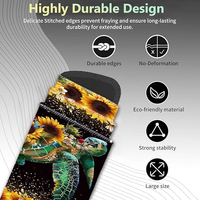 Extended Non-Slip Mouse Pad + Mouse Wrist Rest + Lace-Shaped Coaster Set Ergonomic Design Suitable for Desk and Home Gaming Table Mat Starry Night and Turtle Sunflowers