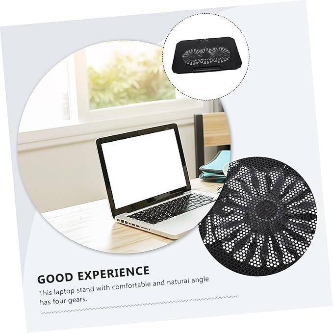 TEHAUX Laptop Cooling Pad Portable USB Laptop Cooler Stand for 14-15.6 Inch Notebooks Ergonomic Design Quiet Fans for Personal and Office Use (Black)