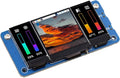 Triple LCD HAT for Raspberry Pi 5/4B/3B+/3B/Zero W/Zero 2W Onboard 1.3inch IPS LCD 240x240 Main Screen and Dual 0.96inch IPS 160x80 Resolution LCD Secondary Screens SPI Interface
