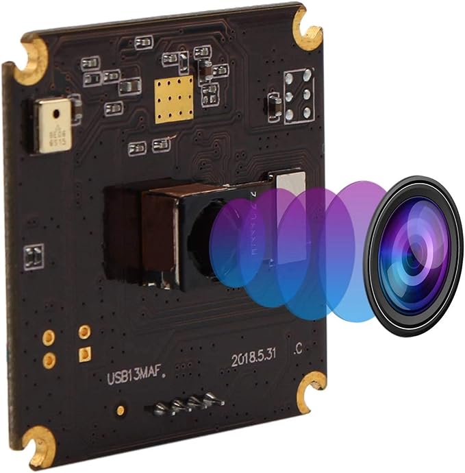 13mp USB Camera Module with Microphone Autofocus Audio Video Webcam Board for Computer Mini UVC USB2.0 PC Camera Industrial Embedded USB with Camera IMX214 Lightburn Camera for Laptop Jetson Nano