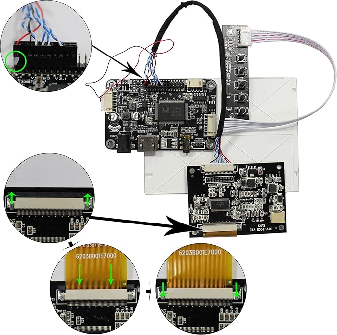 VSDISPLAY 5 ZJ050NA-08C 5 inch 640X480 LCD Screen Work with LCD Controller Driver Board VS-N5V3.1 AT050TN22 Replacement Screen