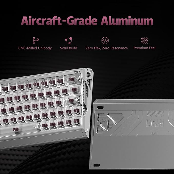 IQUNIX EV63 Hall Effect Magnetic Gaming Keyboard 60% | Rapid Trigger Adjustable Actuation for FPS Gamers | Hot Swap SOCD RGB Full Aluminum Case (Silver Knight)