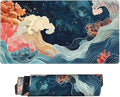 Wave Desk Cover MatExtended Large Mouse PadComputer Laptop Mat Desk Decor for Office Game Home 30x16 Inch