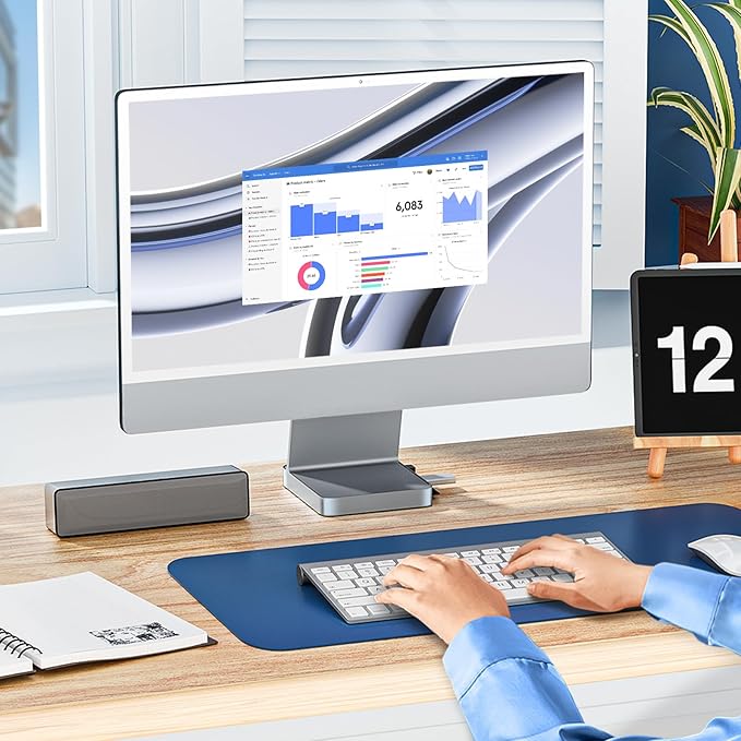 USB C Hub for iMac 24 inch 2021/2023/2024 Minisopuru iMac Hub Support M.2 NVMe SSD iMac Accessories for iMac M1/M3/M4 iMac Adapter with USB A/C 10Gbps SD/TF M.2 SSD (Not Included) Silver