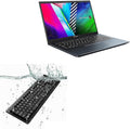 BoxWave Keyboard Compatible with ASUS VivoBook Pro 15 (K3500) - AquaProof USB Keyboard Washable Waterproof Water Resistant - Jet Black