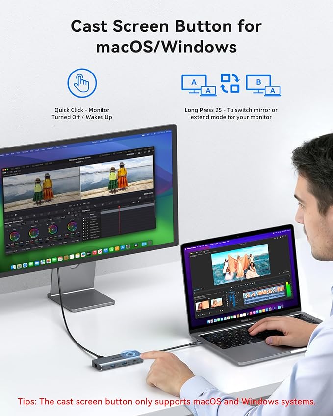 USB C Hub for MacBook Pro/AirMac Dongle with 3 USB PortUSB C to HDMI USB C to RJ45 EthernetMOKiN 8 in 1 USB C to HDMI Adapter100W PD Charging USB C to SD/TF Card Reader USB C Hub