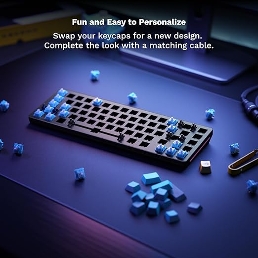 GLORIOUS Gaming GMMK 2 - TKL Mechanical Keyboard - Custom 65% Keyboard - Compact -Hotswap w/Cherry Mx Style Switches - Incl. Double Shot Keycaps &amp Linear Switches - PC Gaming Setup Accessories