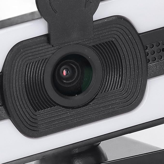 1080P HD Webcam with Microphone 120° Wide Angle Camera with Adjustable Ring Light Auto Focus Laptop USB Webcam for Video Calling Recording