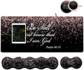 Large Gaming Mouse PadExtended Office Desk MatWaterproof Desk Writing Pad for Office/Home Ergonomic Mouse &ampKeyboard Wrist RestPsalm 46：10 Rose Gold Glitter Laptop Desk Pad Black Mousepad Wrist