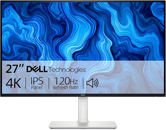 Dell S27 Series 27 4K Monitor (3840 x 2160) 120Hz 1500:1 Contrast Ratio AMD FreeSync Premium sRGB 99% Integrated 2x5W Speaker Height/Tilt/Swivel/Pivot DisplayPort/HDMI - Ash White