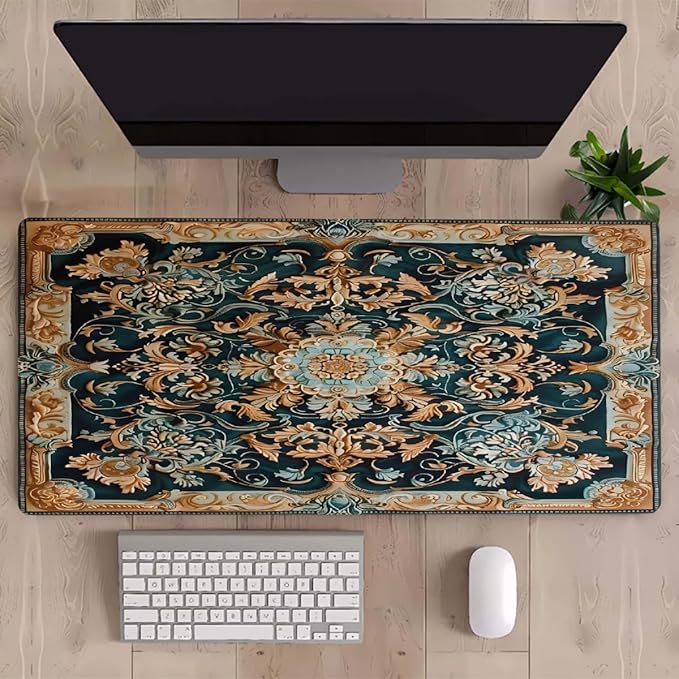 Color Flower Pattern Large Mouse Pad Gaming Mousepad Desk Mat for Desktop Computer Keyboard Waterproof Mouse Mat Desk Pad with Non-Slip Base for Game School Office Home 35.4 x 15.7