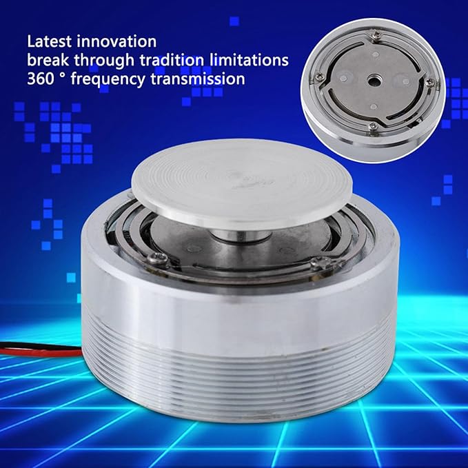 FLEXMAN Vibration Speaker 50mm Round Steel Electrodynamic Full Spectrum Band Resonance Speaker for Computer Laptop MP3 MP4 CD Mobile Phone (8Ω 20W)