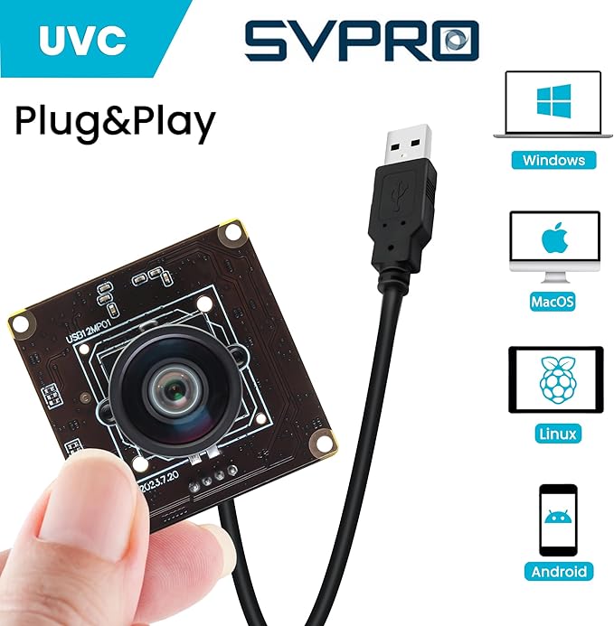 SVPRO 12MP USB Camera Module 4K 30fps Lightburn Camera 1080P 120fps High Speed with M12 Manual Focus Lens IMX577 Wide Angle PC Cam for Raspberry PiLinuxWindowsAndroidMac OS