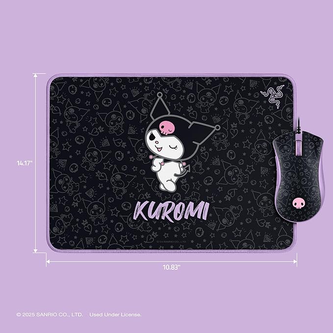 Razer DeathAdder Essential Gaming Mouse and Goliathus Soft Gaming Mouse Mat Bundle: Kuromi Edition