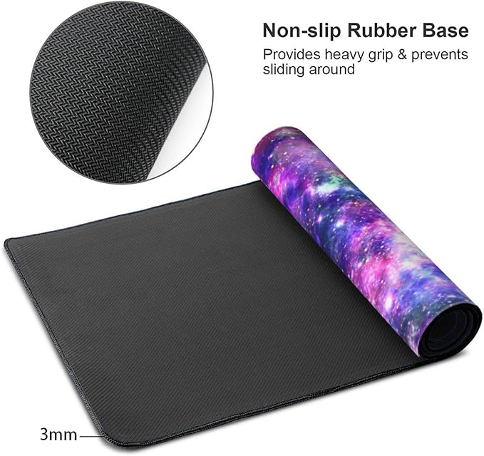 Galaxy Constellation Large Mouse Pad Gaming Mousepad with Wrist Support Rubber Computer Keyboard Mat for Desk Laptop Non-Slip Full Deskmat Protector Waterproof Writing Pad Office Home 16x35.5 in