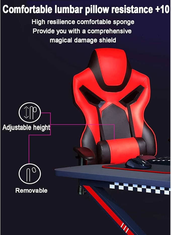 Office Chair Gaming Chair Computer Chair PU Leather Desk Chair Adjustable Swivel Chair Recliner for GamerErgonomic Office Chair High Back Game Chair with Lumbar Support HeadrestGaming Chai