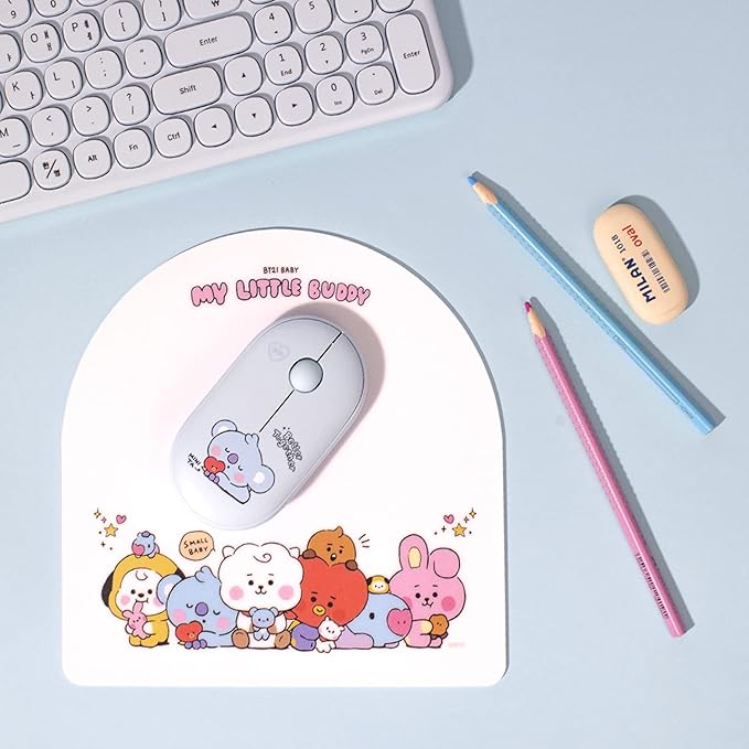 BTS Inspired Characters Multi Pairing Wireless Mouse Little Buddy Baby Better Together Edition All in Their Own Cute Style &amp Colors (RJ)