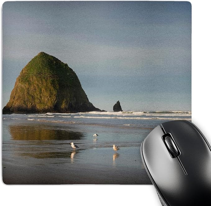 3dRose Mouse Pad Haystack Rock on Cannon Beach Oregon - 8 by 8-Inches (mp_279334_1)