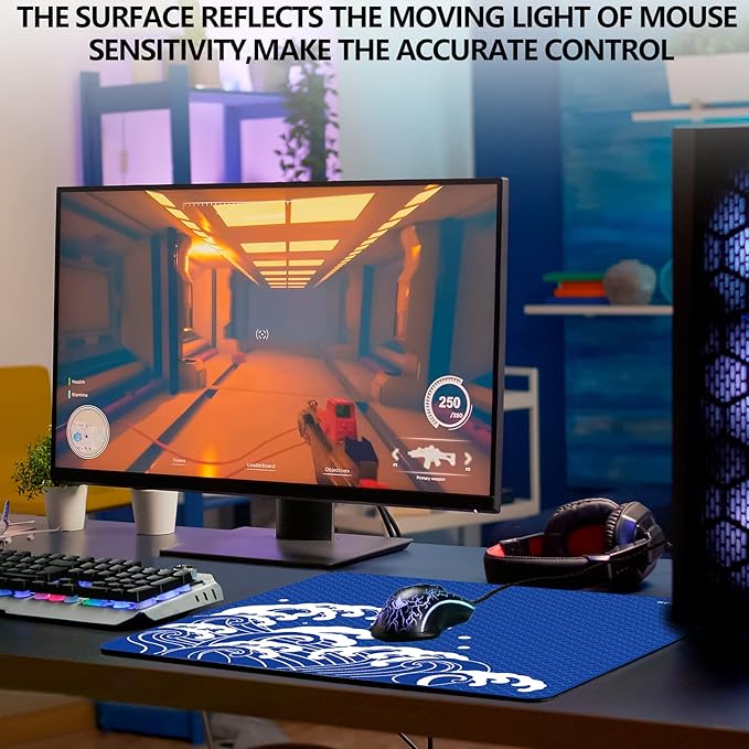 X-Raypad Aqua Control Plus Wave Gaming Mouse Pad Ultra-High Precision Mouse Pad with Perfect Speed and Control Capability Consistent X and Y Glide Designed for Fps Players with Low DPI Requirements
