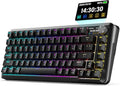 Redragon K708 Wireless Mechanical Keyboard with Screen Volume Knob &amp Pre-Lubed Switches - Tri-Mode (Bluetooth/2.4G/USB-C) RGB Gasket Gaming Keyboard Hot Swappable 4000mAh Battery for PC Mac e