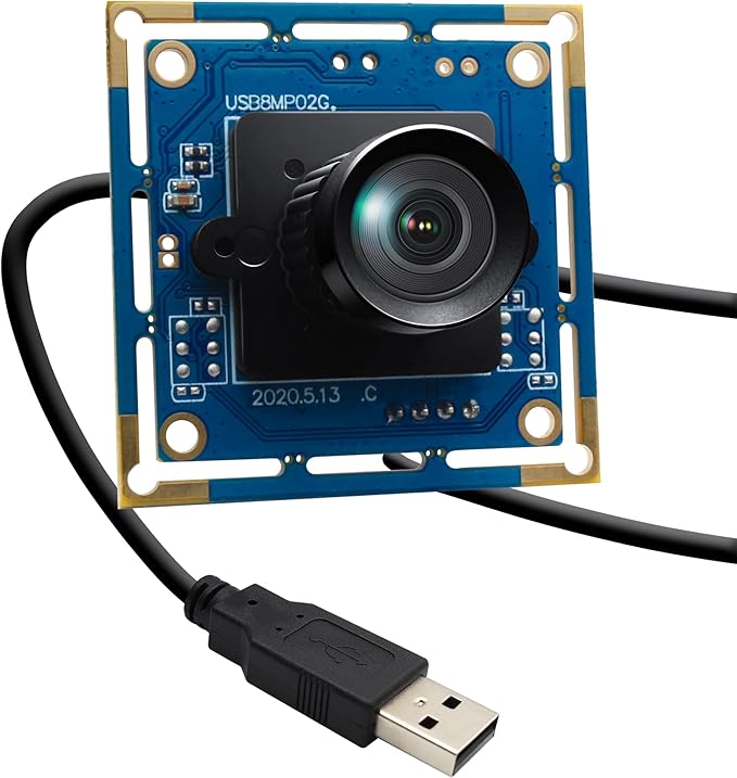 USB Camera Module 8MP No Distortion 75 Degree Lens Full HD 2448P WebcamUVC Compliant Webcam for Windows/Linux/MacEmbedded Camera for IndustrialRobot3D Printer