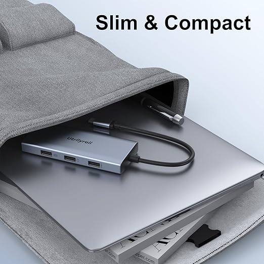 USB C to DisplayPort Adapter 7-in-1 USB C Hub with DisplayPort 8K@30Hz/4K@120Hz 87W PD Charging 3 USB 2.0 Ports SD/TF Card Reader for MacBook Pro/Dell/HP/iPad/USB-C Laptops/Tablets