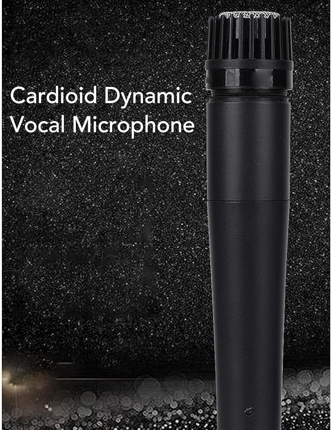 Cardioid Dynamic Microphone Wired Dynamic Mic Sensitivity Handheld Mic with Zinc Alloy 63mm. Standard MIC Jack for Stage Performance Karaoke Home Recording