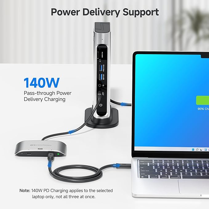 Cable Matters 20Gbps USB C Switch for 2 Computers Up to 8K@30Hz on Windows 4K@60Hz on macOS 140W PD for Sharing a USB-C/Thunderbolt 4 Monitor or Dock (Not for Dock with an Attached Cable)