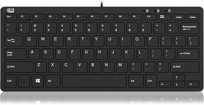 ADESSO Adaptec SlimTouch 510 Mini Keyboard with USB Hubs (AKB-510HB) Black