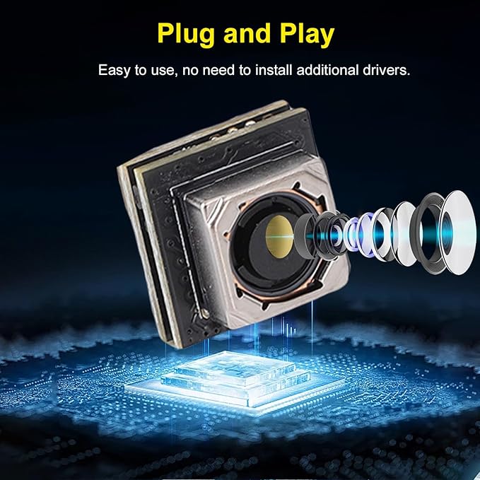 Zopsc Middle Screen Cam with Auto Focus and OTG USB 2.0 Plug and Play Webcam 1 4in CMOS Sensor 5MP Streaming and Conference Camera