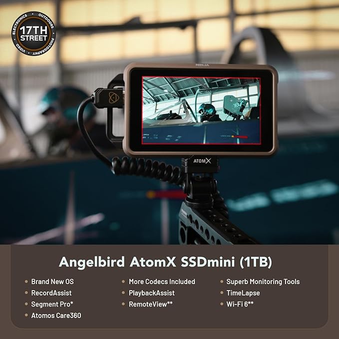 Atomos Ninja 5.2 Touchscreen Display 4K HDMI Recording Monitor with Waith Power Battery + Charger Combo (NP-F750) Swivel and Tilt Adjustable Monitor Mount Bundle Set