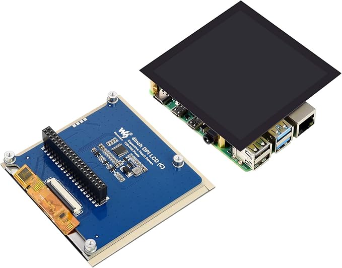 4inch DPI LCD Square Capacitive Touch Screen Compatible with Raspberry Pi 5/4B/3B+/3B/2B/Zero/Zero W/WH/Zero 2W 720x720 Resolution IPS Display Toughened Glass Cover Low Power Solution