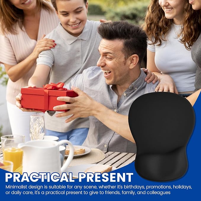 Ergonomic Mouse Pad with Gel Wrist Rest 4 Pack Smooth Wrist Support Surface Comfortable Mousepad with Non-Slip Base for Laptop Computer Office &amp Home Desk Accessories.