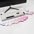Ergonomic Cloud Silicone Gel Keyboard and Mouse Wrist Rest Set – Clear Wrist Rest for Computer Keyboard 60%/68%/75% Comfort &amp Support for Typing and Gaming (Light Pink Blue)